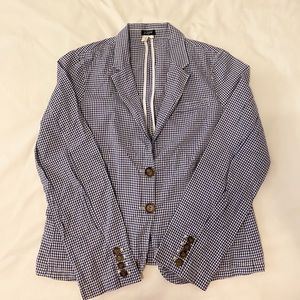 J Crew blue gingham jacket. Size 6